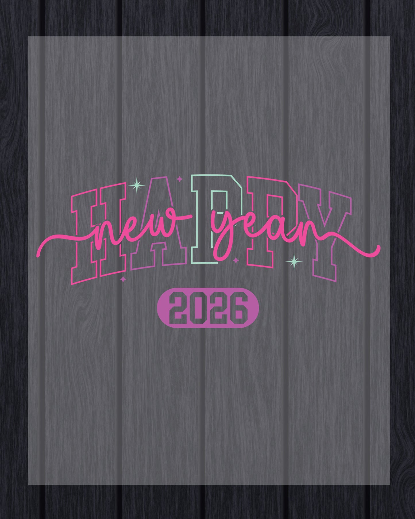 Happy New Year 2026 New Year DTF Transfer, Ready to Press Heat Transfer for Shirts, Festive Holiday New Year 2026 Design, UV Sticker