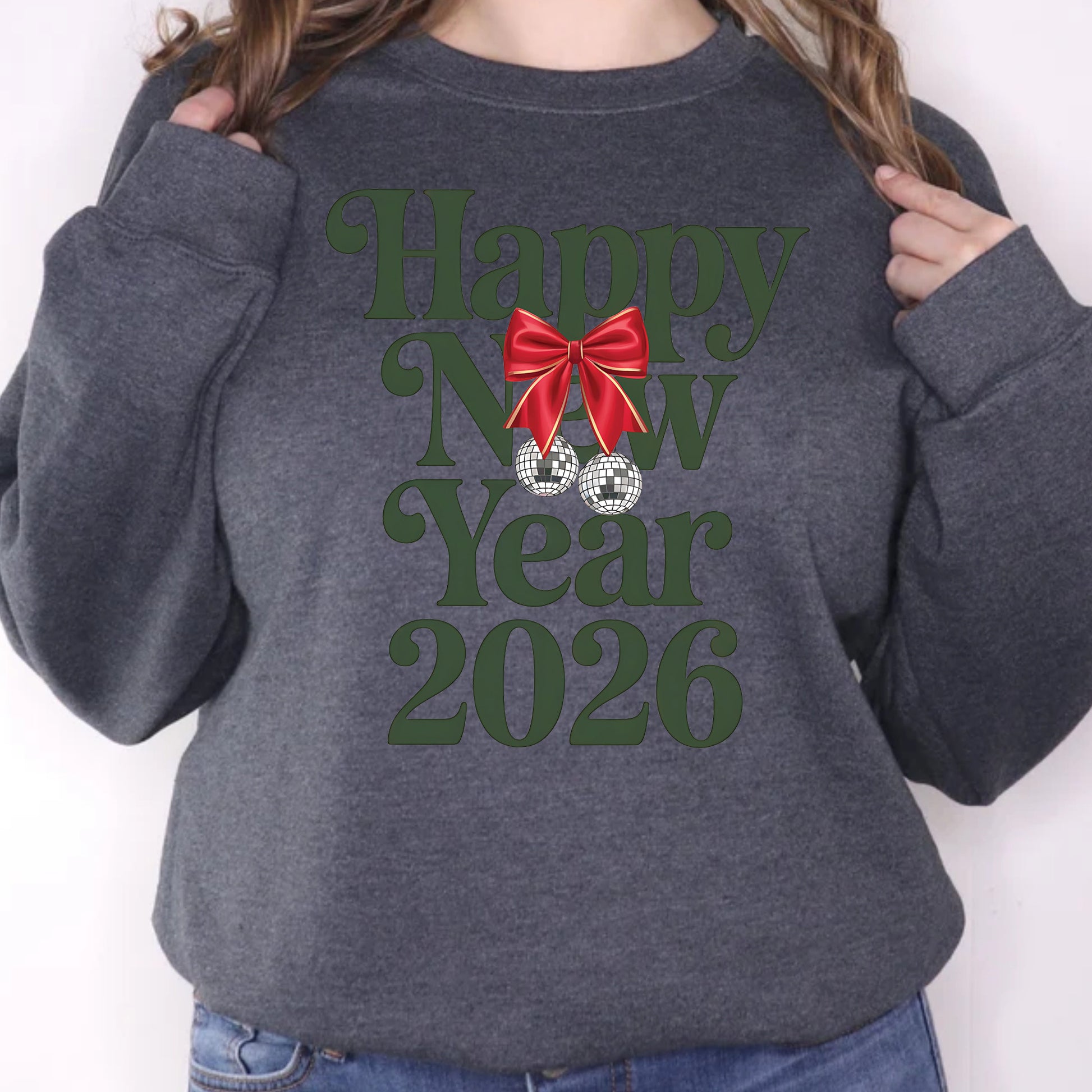 Happy New Year 2026 Pink Coquette DTF Transfer, Ready to Press Heat Transfer for Shirts, Festive Holiday Pink New Year Design, UV Sticker