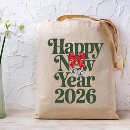 Happy New Year 2026 Pink Coquette DTF Transfer, Ready to Press Heat Transfer for Shirts, Festive Holiday Pink New Year Design, UV Sticker