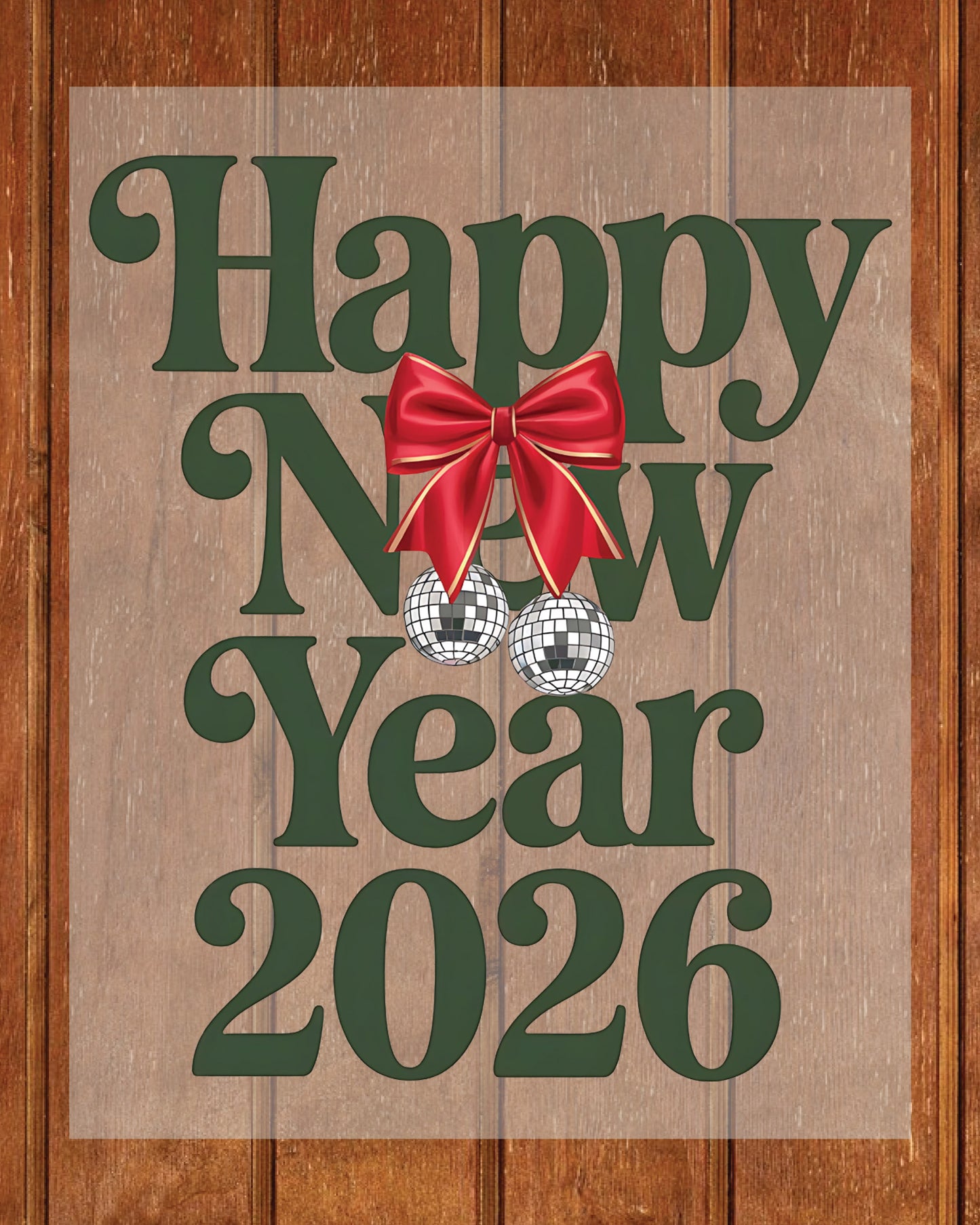Happy New Year 2026 Pink Coquette DTF Transfer, Ready to Press Heat Transfer for Shirts, Festive Holiday Pink New Year Design, UV Sticker