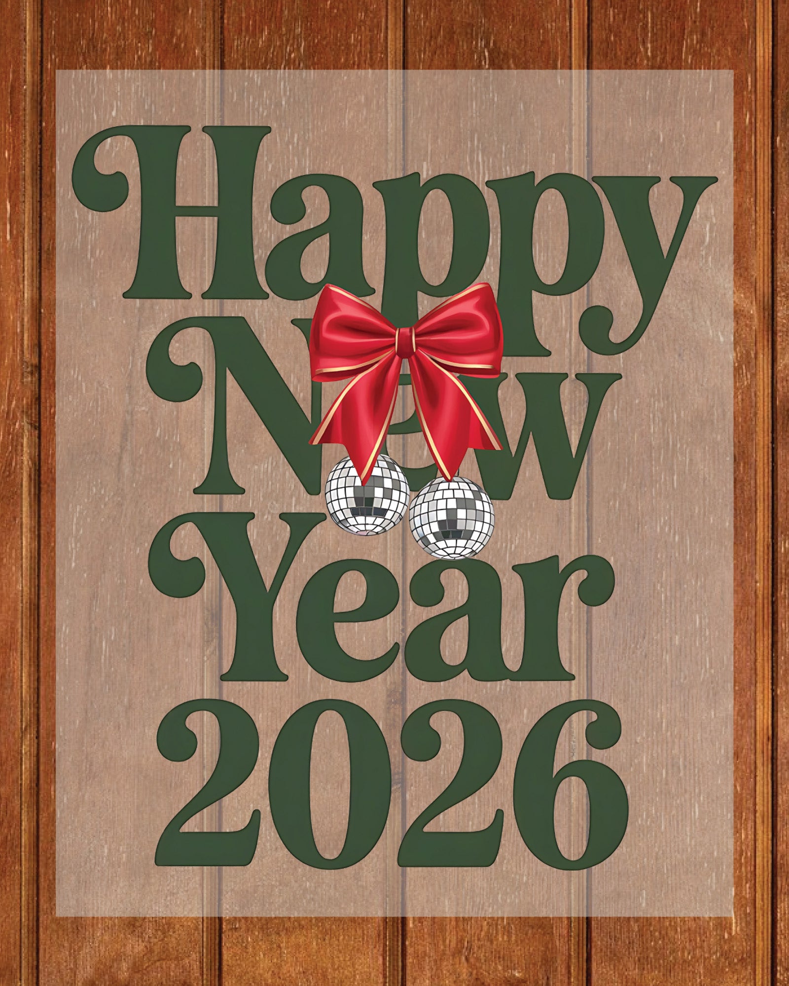 Happy New Year 2026 Pink Coquette DTF Transfer, Ready to Press Heat Transfer for Shirts, Festive Holiday Pink New Year Design, UV Sticker