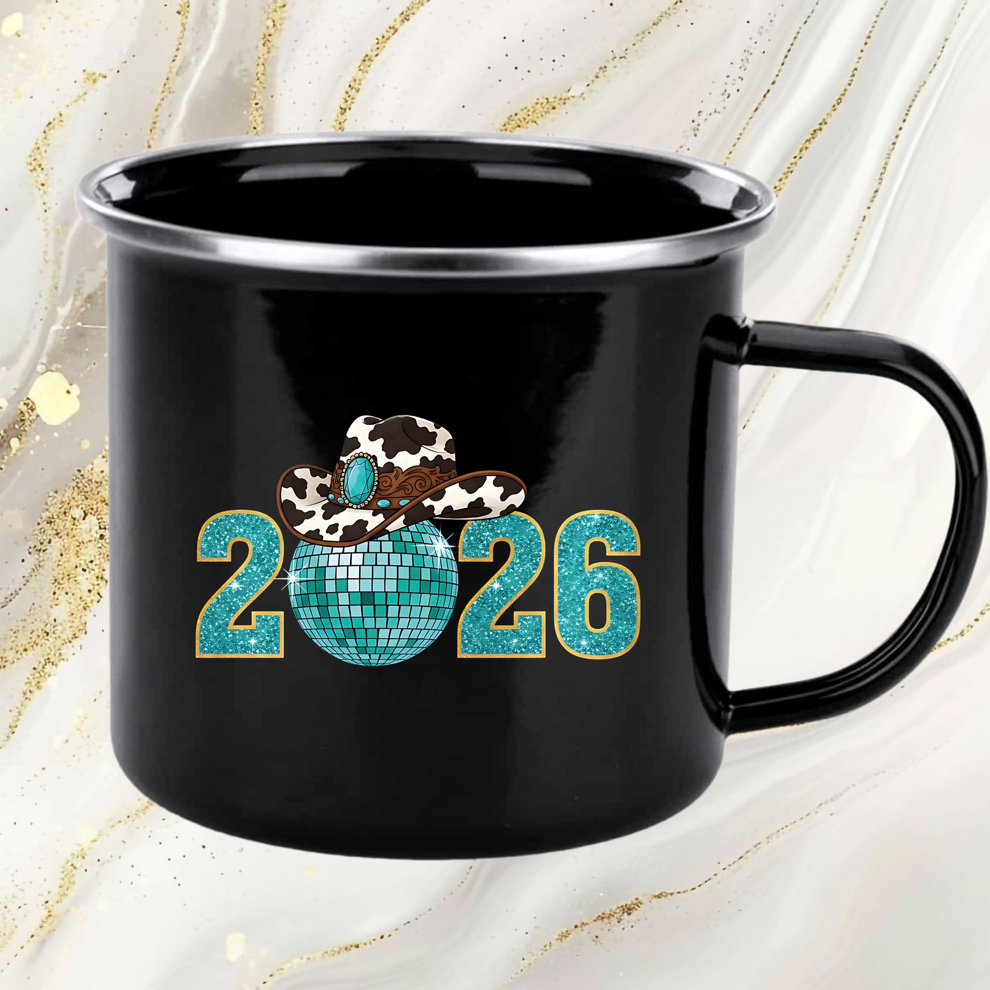 Happy New Years 2026 Western Cowgirl DTF Transfer, Ready to Press Heat Transfer for Shirts, Festive Western New Year 2026 Design, UV Sticker