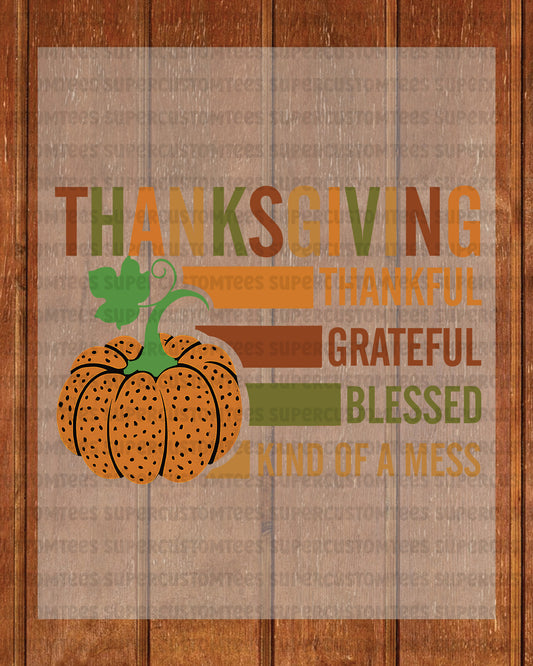Happy Thanksgiving DTF Transfer Ready to Press