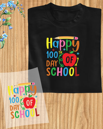 Happy 100 Days of School DTF Transfer Film