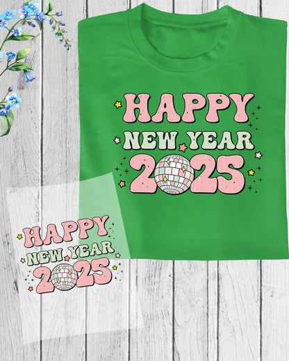 Retro Happy New year 2025 DTF Transfer Film