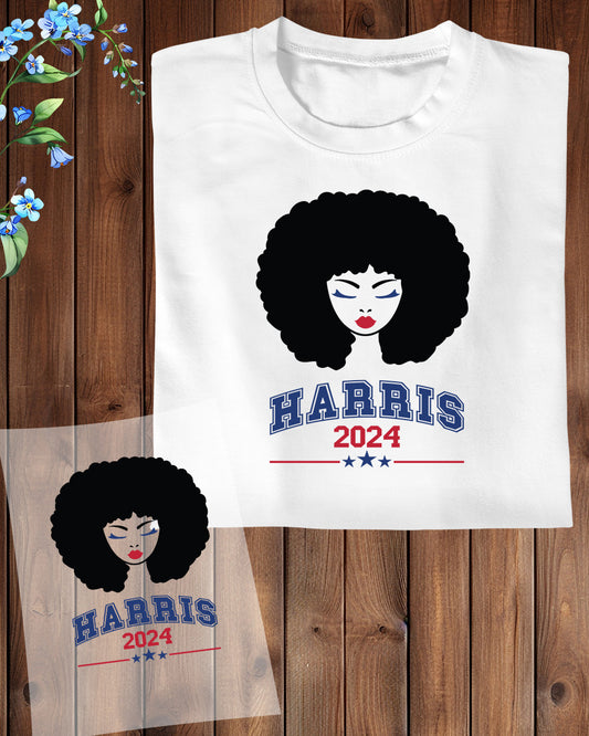 Kamala Harris 2024 Afro DTF Transfer Film