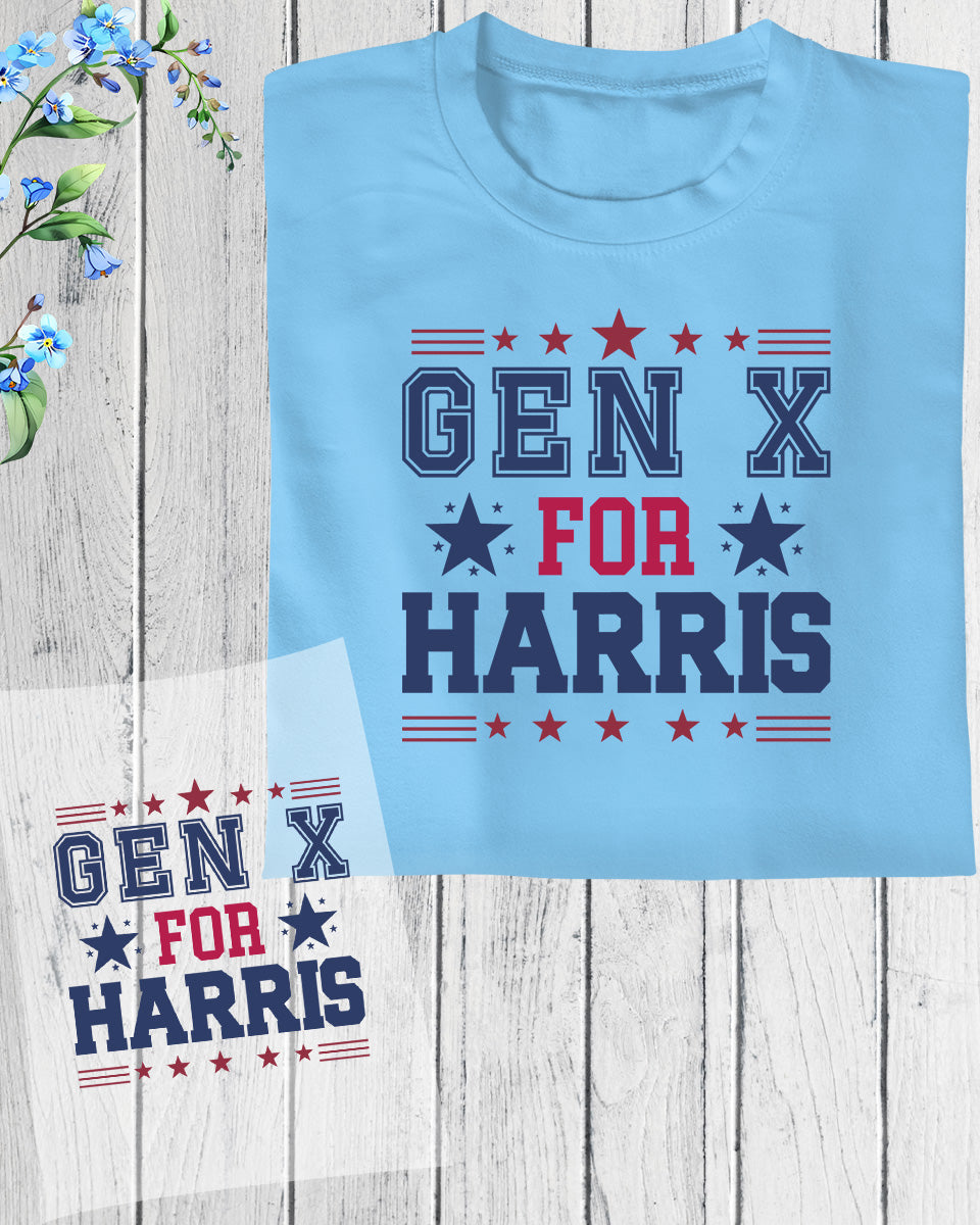 Gen X For Harris President 2024 DTF Transfer Film