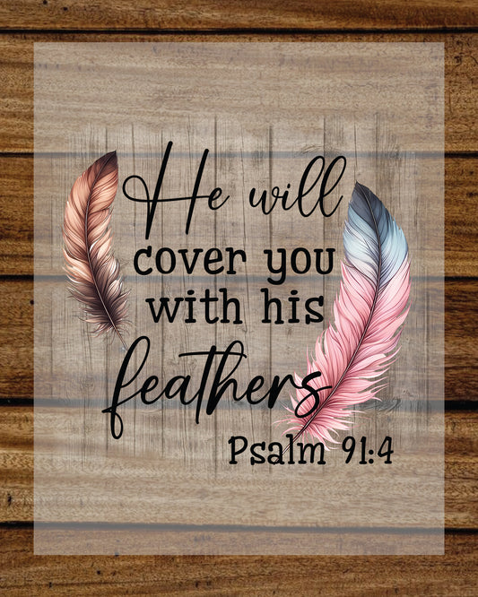 He Will Cover You With His Feathers DTF Transfer