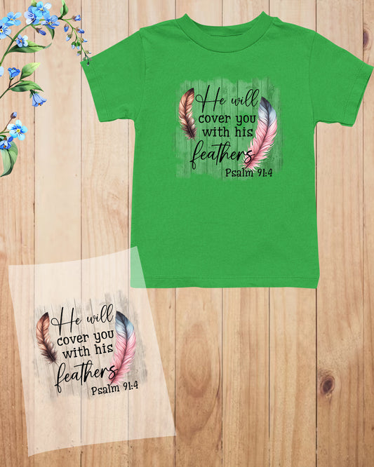 He Will Cover You With His Feathers DTF Transfer