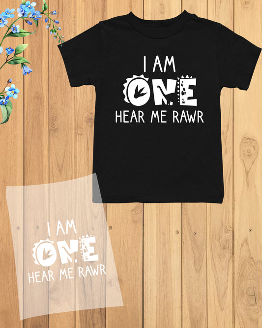 I'm One Hear Me Roar 1st Birthday DTF Transfer Film