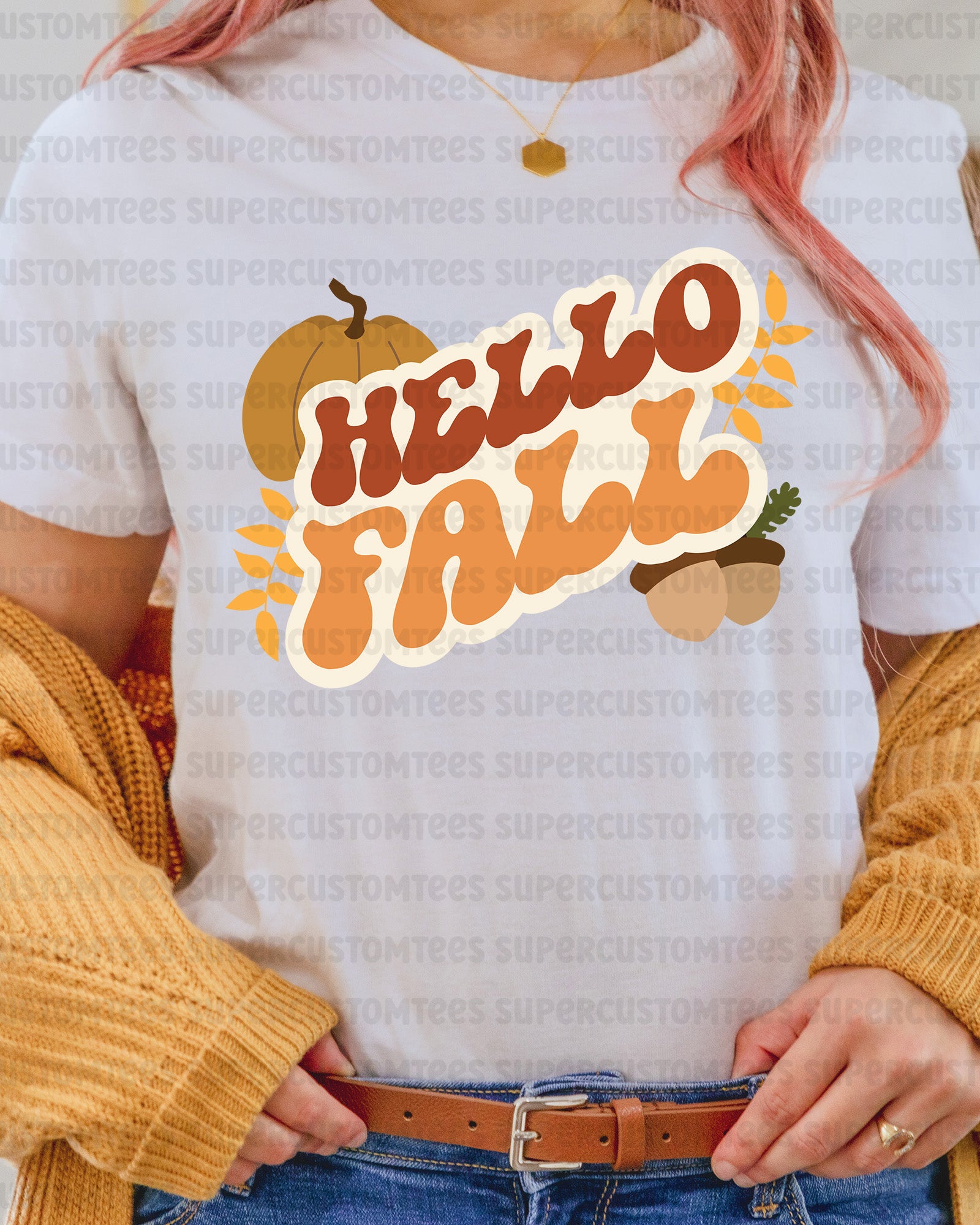 Hello Fall DTF Transfer Ready to Press
