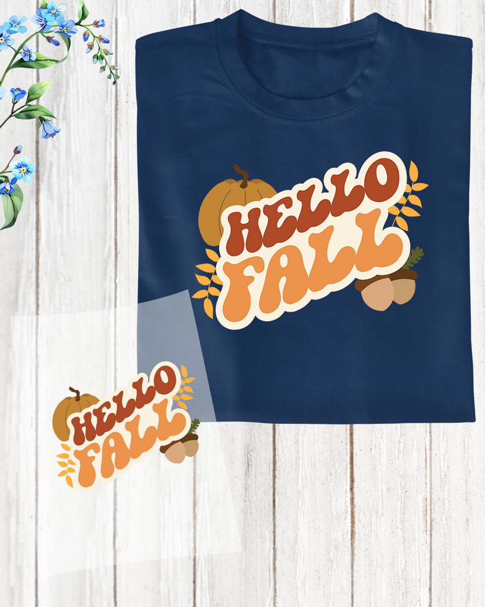 Hello Fall DTF Transfer Ready to Press
