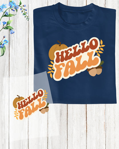 Hello Fall DTF Transfer Ready to Press