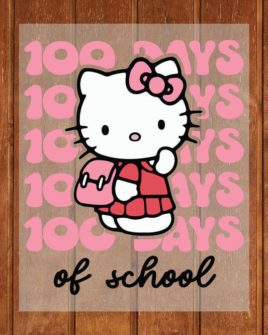 Hello Kitty 100 Days of School DTF Transfers Ready To Press