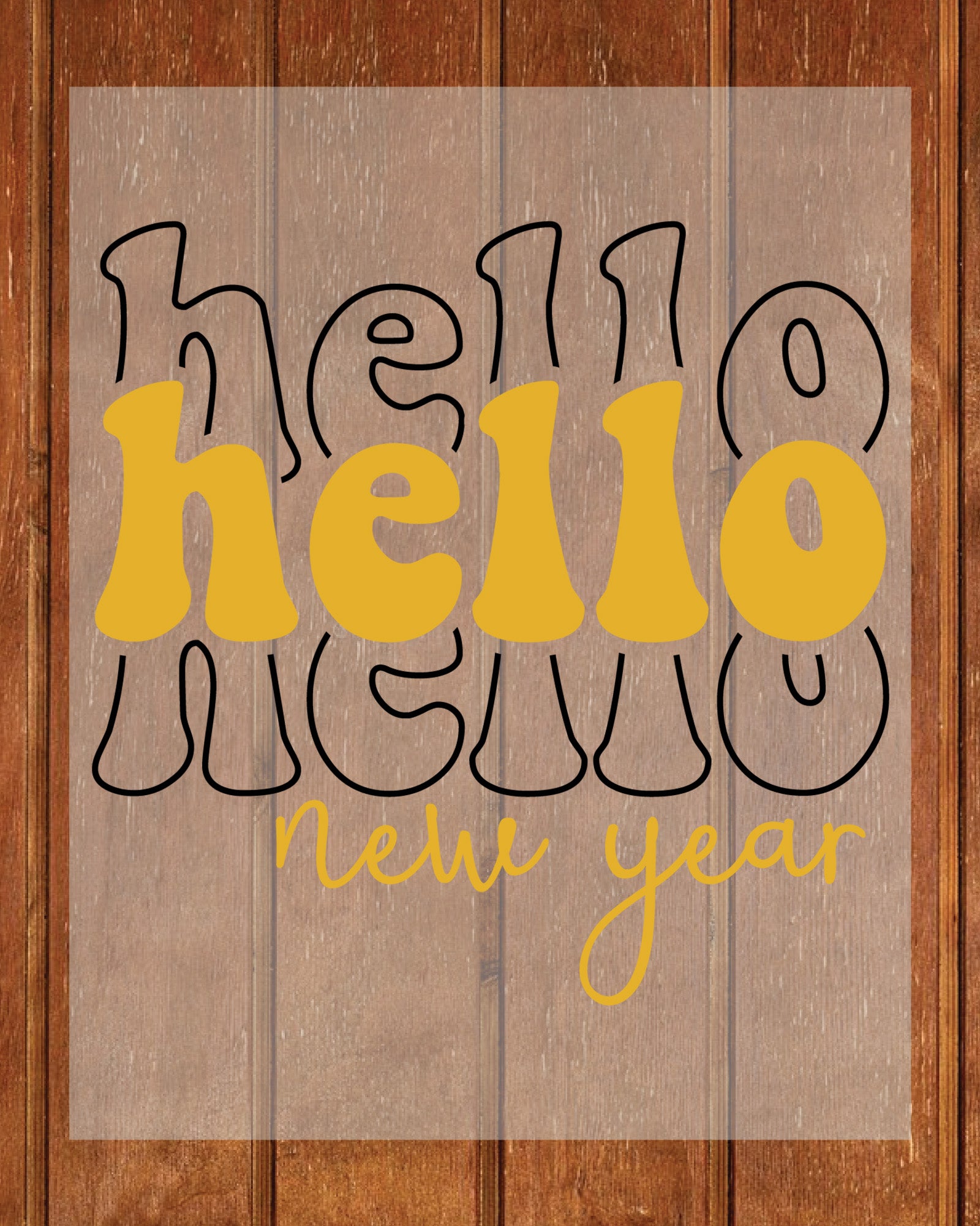 Hello New year DTF Transfer