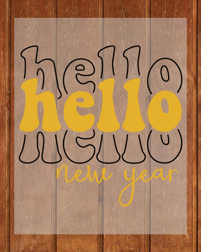 Hello New year DTF Transfer