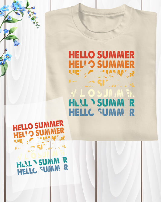 Hello Summer Surfing Gift DTF Transfer Sheets