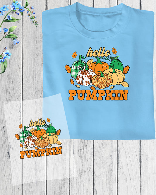 Hello Fall Pumpkin DTF Transfer Film