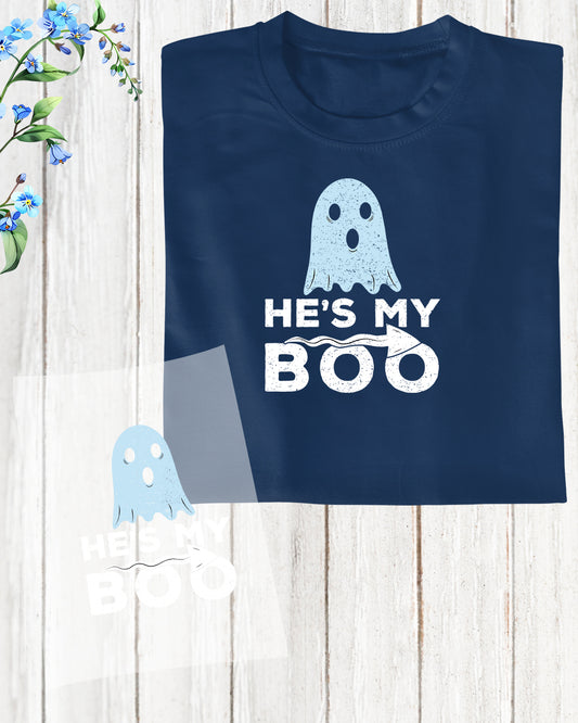 He is My Boo Halloween DTF Transfer Film