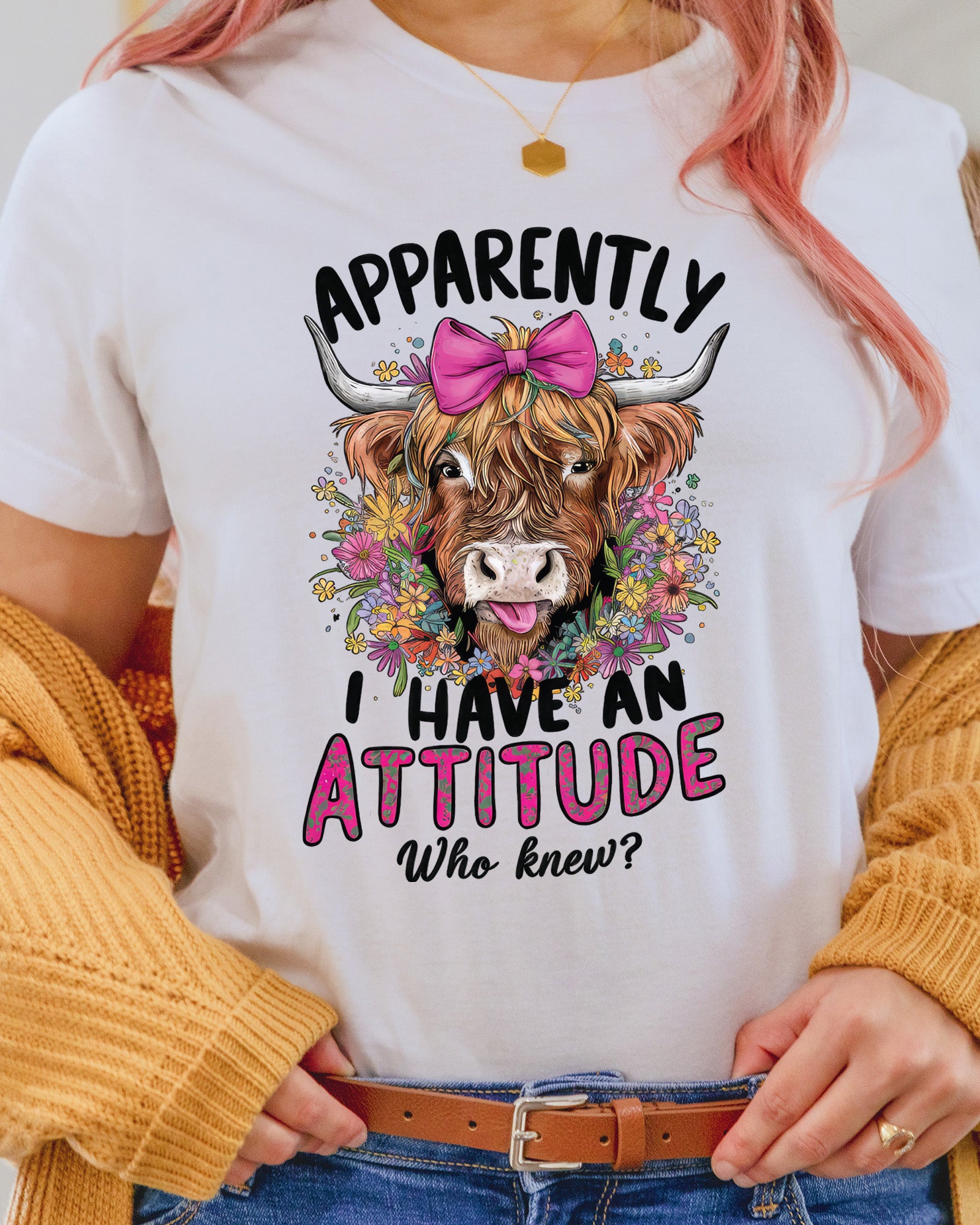 Highland Cow Attitude Funny DTF Transfer