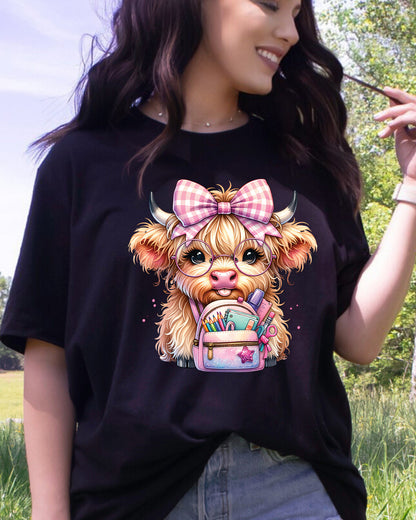 Highland Cow Back to School DTF Transfer