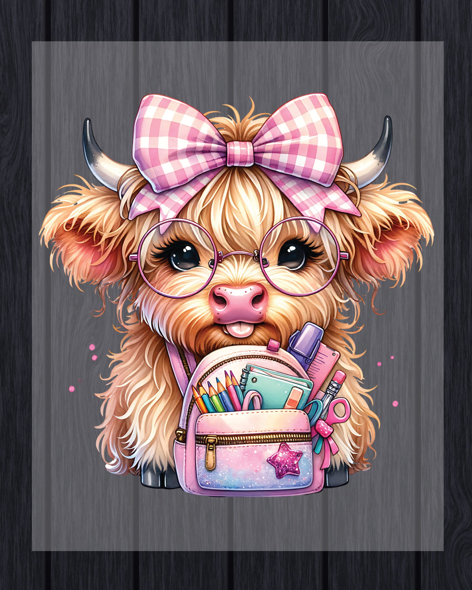 Highland Cow Back to School DTF Transfer