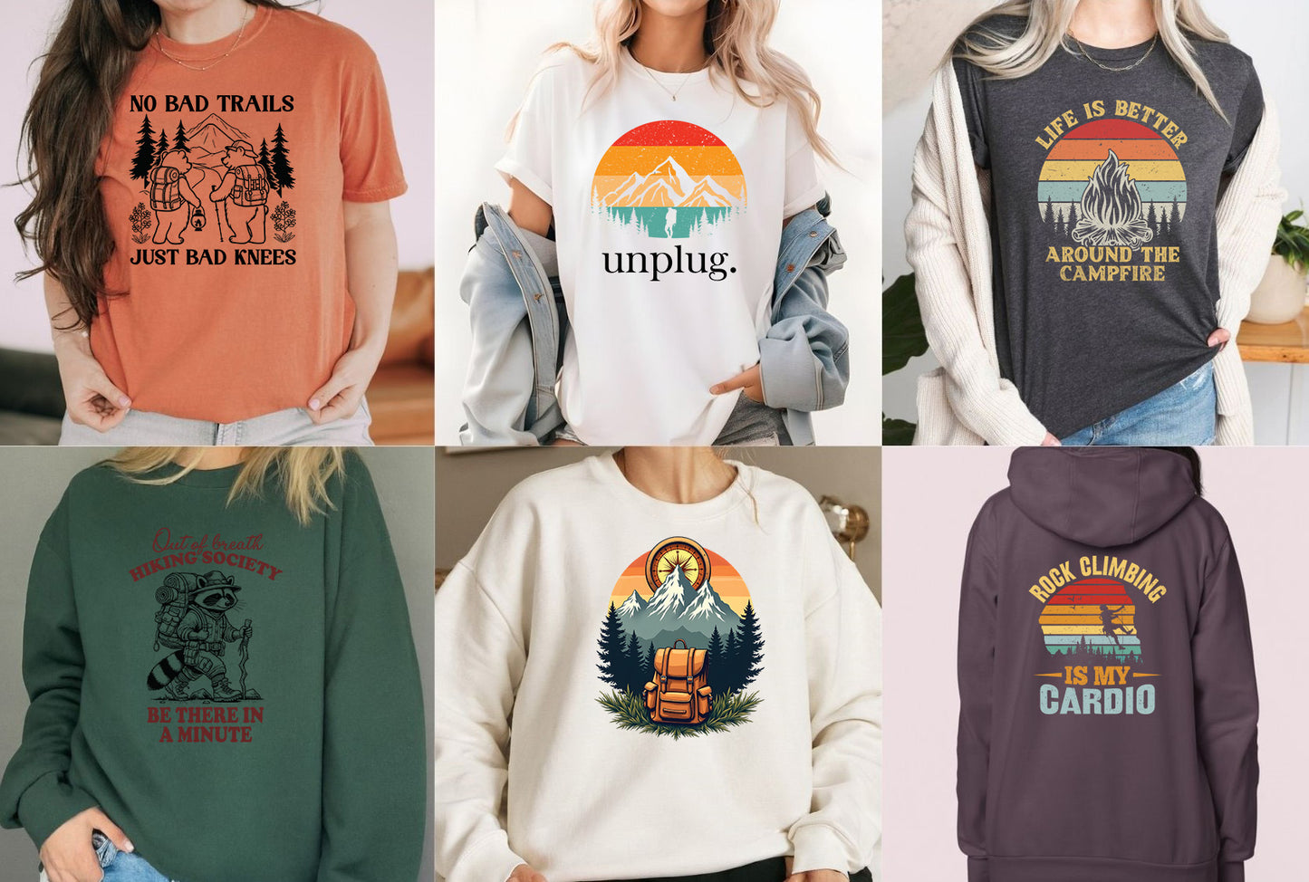 Hiking DTF Transfer Premade Gang sheet