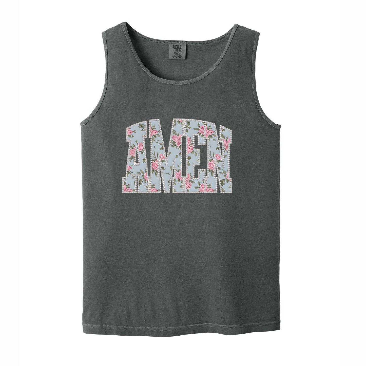 Amen Pearls Easter Floral Comfort Colors T Shirt