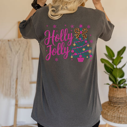 Holly Jolly Christmas Glitter DTF Transfer