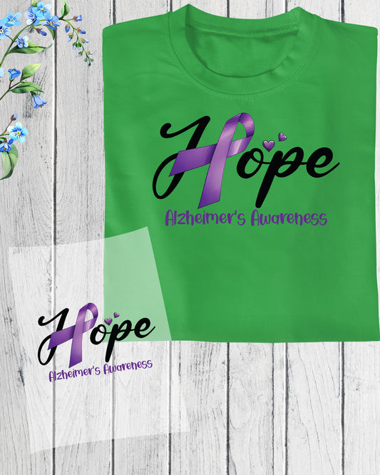 Hope Alzheimer Awareness DTF Transfer Film