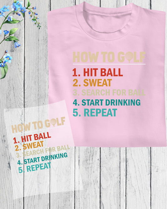 How to Golf Hit ball Sweat DTF Transfer Film