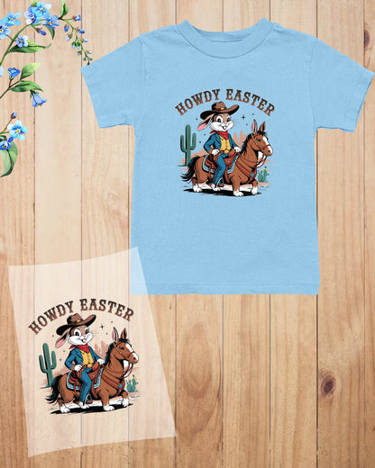 Howdy Easter Cowboy Bunny DTF Transfer