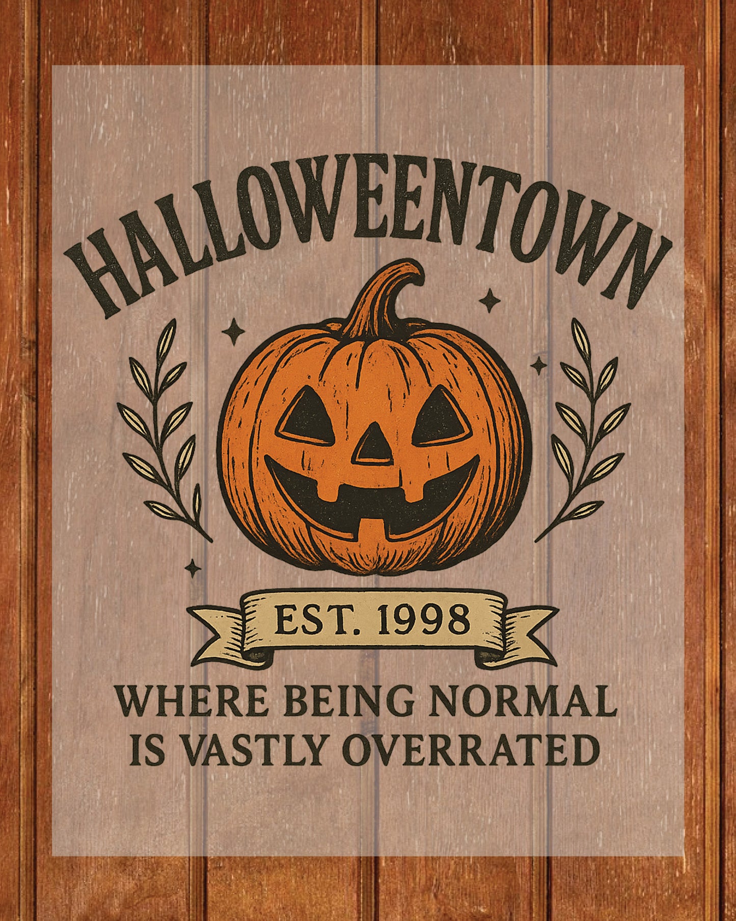 Halloweentown Halloween Pumpkin DTF Transfer