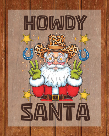 Howdy Santa Cowboy DTF Transfer Film