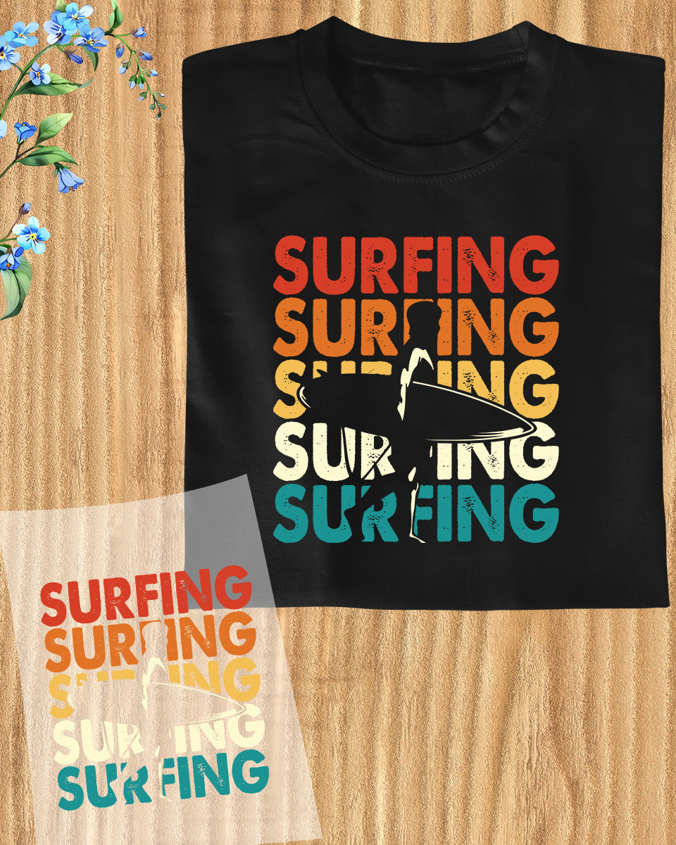 Surfing Retro Gift DTF Transfer Sheets