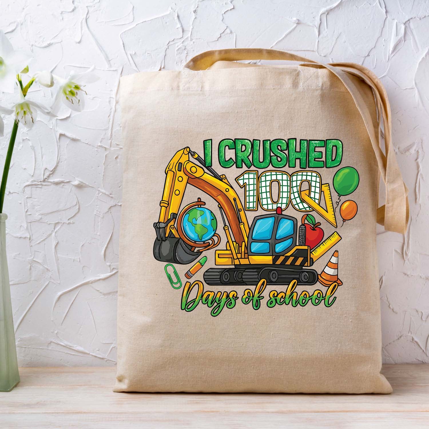 I Crushed 100 Days of School DTF Transfer, Ready to Press Heat Transfer for Shirts, Fun 100 Days of School Design, UV Sticker