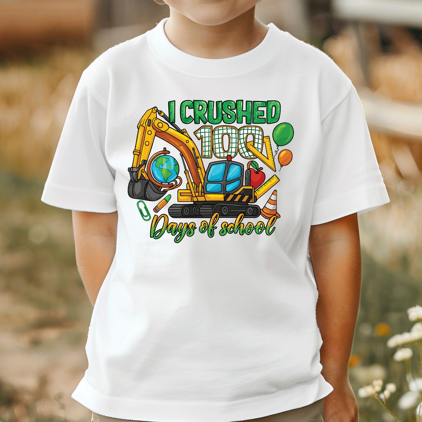 I Crushed 100 Days of School DTF Transfer, Ready to Press Heat Transfer for Shirts, Fun 100 Days of School Design, UV Sticker
