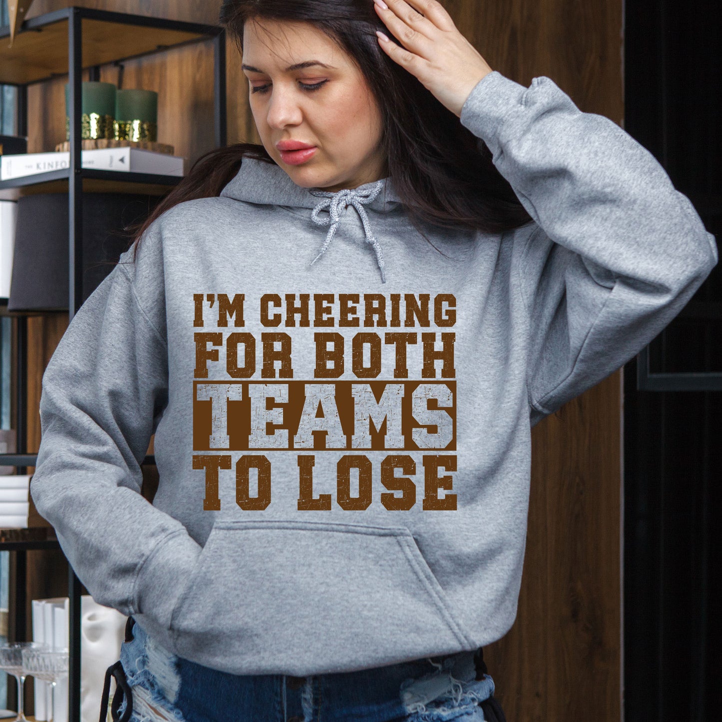 Sport Theme DTF Transfer Ready to Press, I am Cheering for both team to lose Heat Transfer For Shirt, Sport UV Sticker Prints