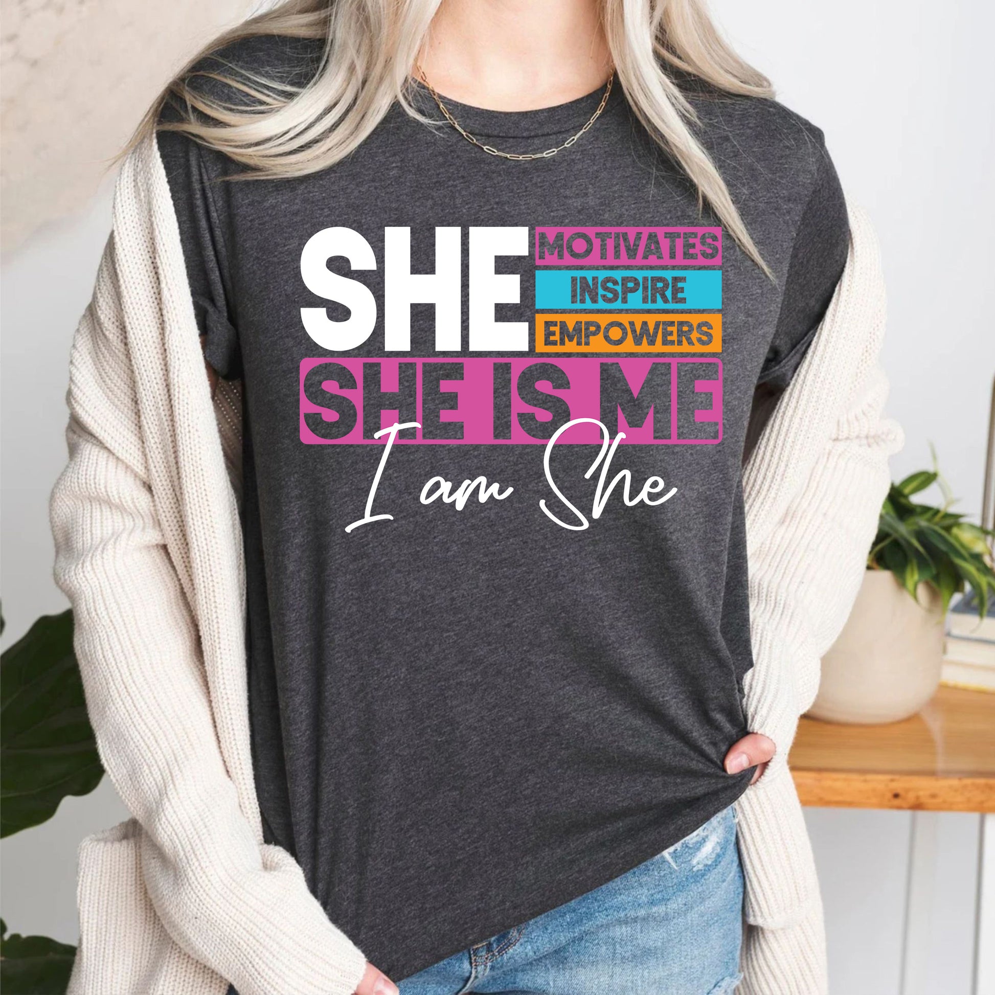 She Motivates Inspires Empowers DTF Transfer Film