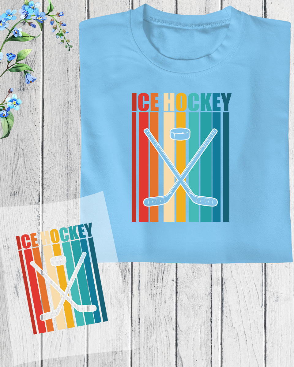 Vintage Ice Hockey DTF Transfer Film