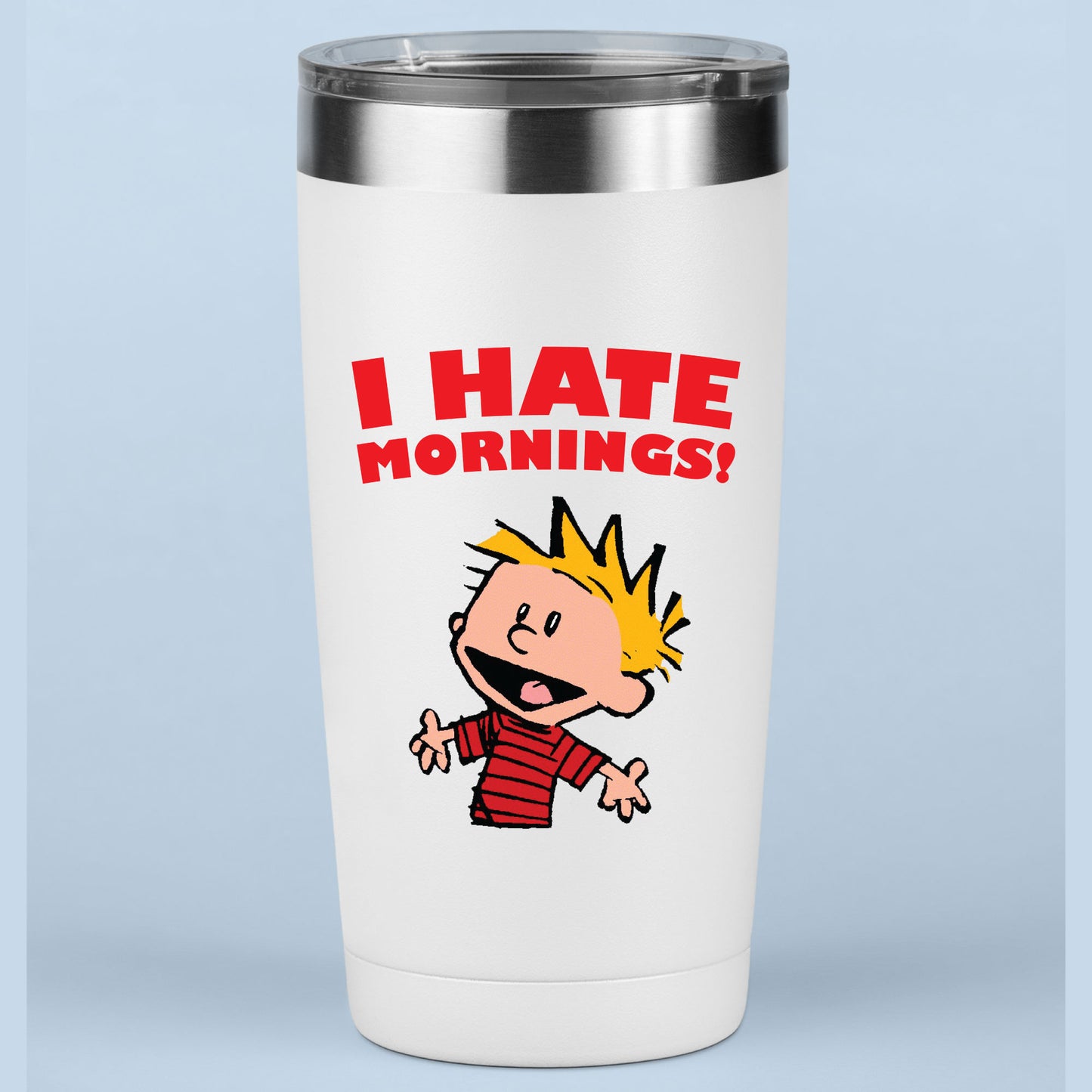 Cartoon DTF Transfer Ready to Press, I Hate Mornings Funny Heat Transfer For Shirt, Vintage Character UV Sticker Prints