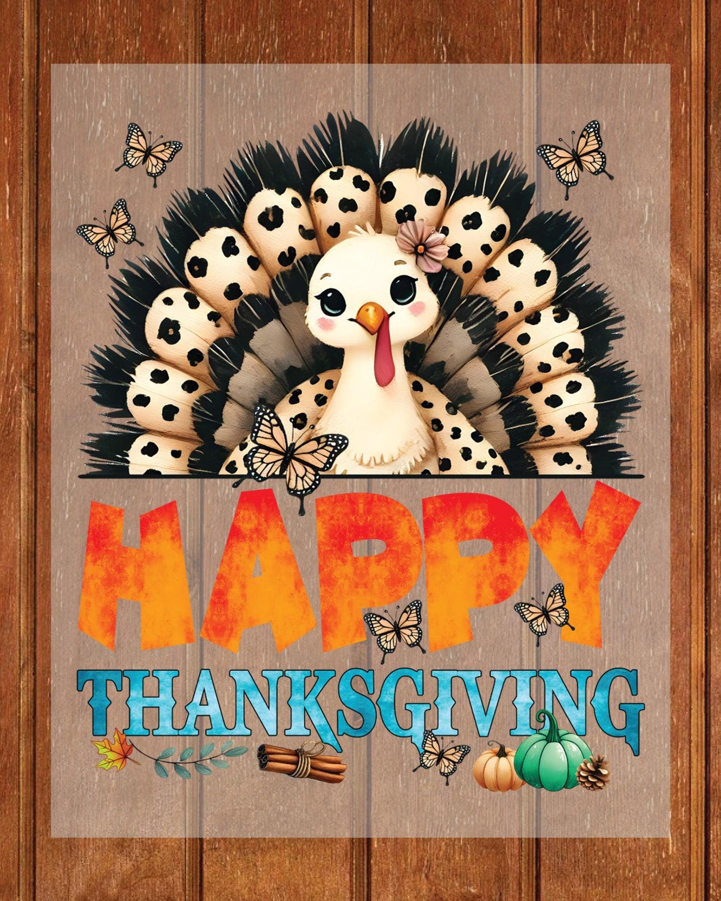 Happy Thanksgiving DTF Transfer Ready to Press, Funny Thanksgiving Turkey Heat Transfer For Shirts, Turkey Thankful UV Sticker
