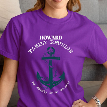 Custom Family Reunion My Family is My Anchor Shirt Family Matching T Shirts for Reunion 2025 Personalized Family Name Tees Shirt