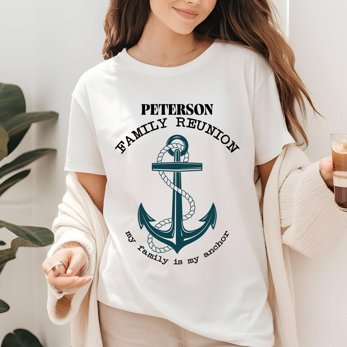 Custom Family Reunion My Family is My Anchor Shirt Family Matching T Shirts for Reunion 2025 Personalized Family Name Tees Shirt