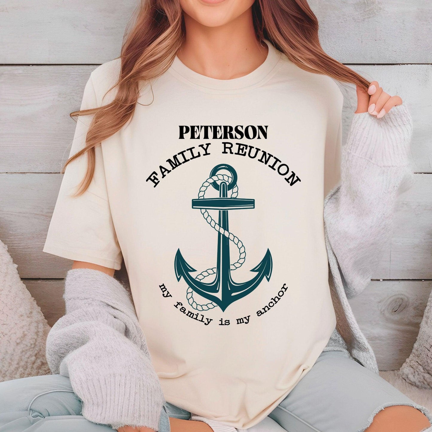 Custom Family Reunion My Family is My Anchor Shirt Family Matching T Shirts for Reunion 2025 Personalized Family Name Tees Shirt