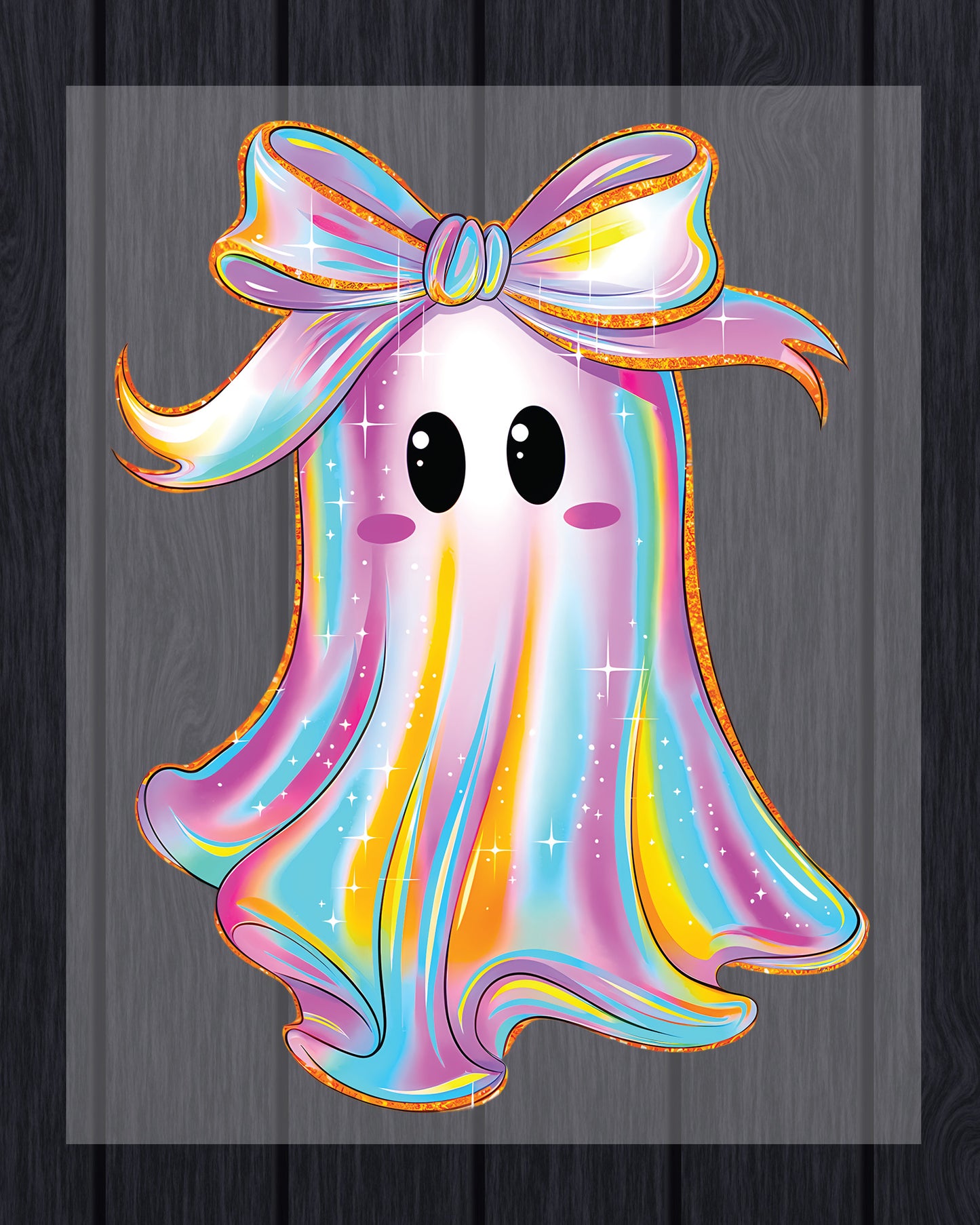 Iridescent Ghost Coquette Halloween DTF Transfer