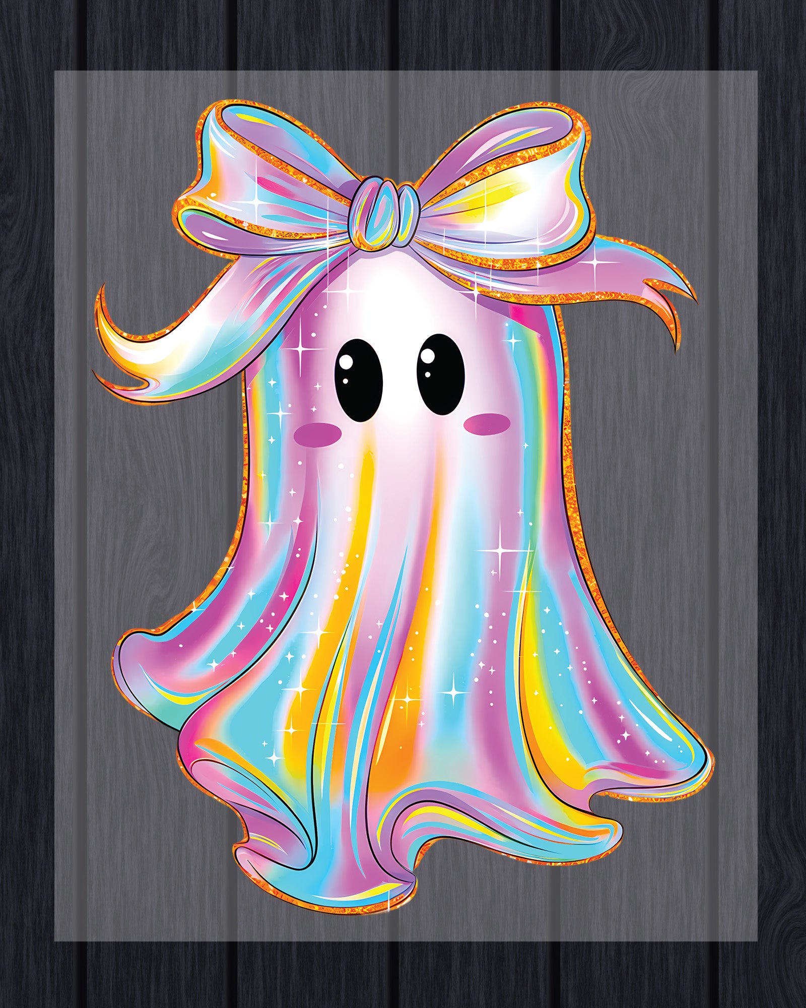 Iridescent Ghost Coquette Halloween DTF Transfer