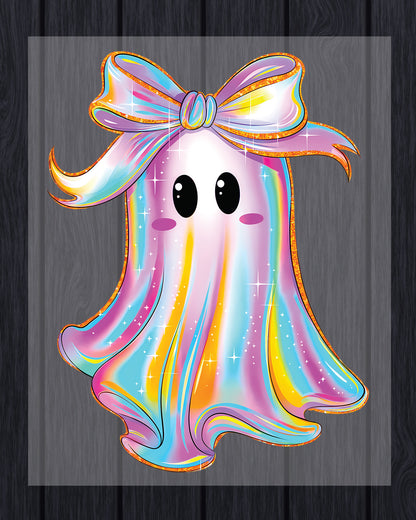 Iridescent Ghost Coquette Halloween DTF Transfer
