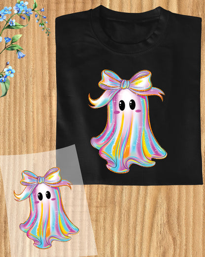 Iridescent Ghost Coquette Halloween DTF Transfer