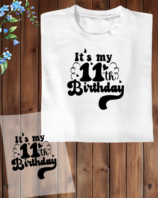 Eleventh Birthday DTF Transfer Film